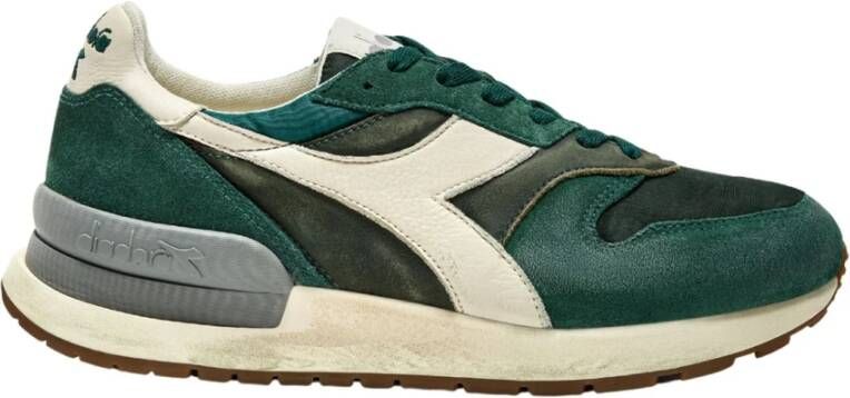 Diadora Groene Nubuck Sneaker Retro Collectie