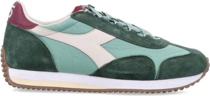 Diadora Groene Sneakers met Veters en Appliqué Logo