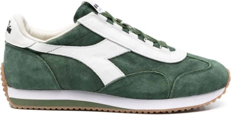 Diadora Groene Sneakers Veters Rubberen Zool