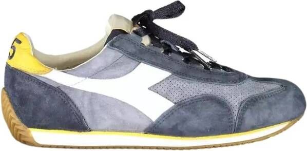 Diadora Sportieve Blauwe Veterschoenen Contrastzool Blue