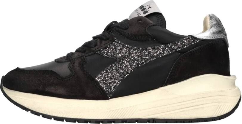 Diadora Sneakers Dames Lage sneakers Damesschoenen Canvas Venus glit dirty Glitter Zwart - Foto 3