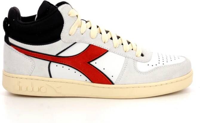 Diadora Hoge Magic B Suede Sneakers Wit Heren