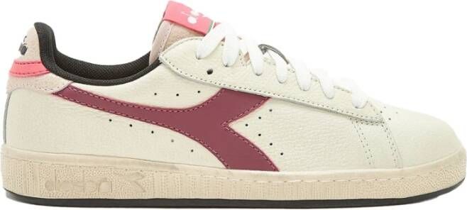 Diadora Icona Roze Leren Lage Sneakers