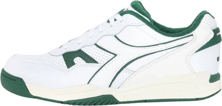 Diadora Klassieke witte en groene sneakers White Heren