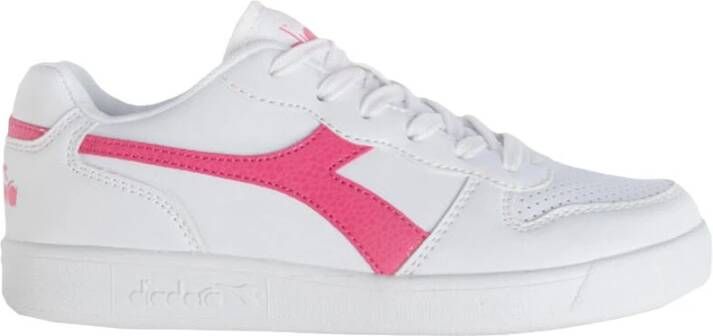 Diadora Lage Sneakers met Geperforeerde Details en Klittenbandsluiting Wit Dames