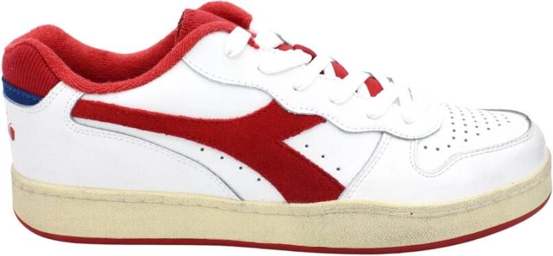 Diadora Lage Top Leren Sneakers Rubberen Zool