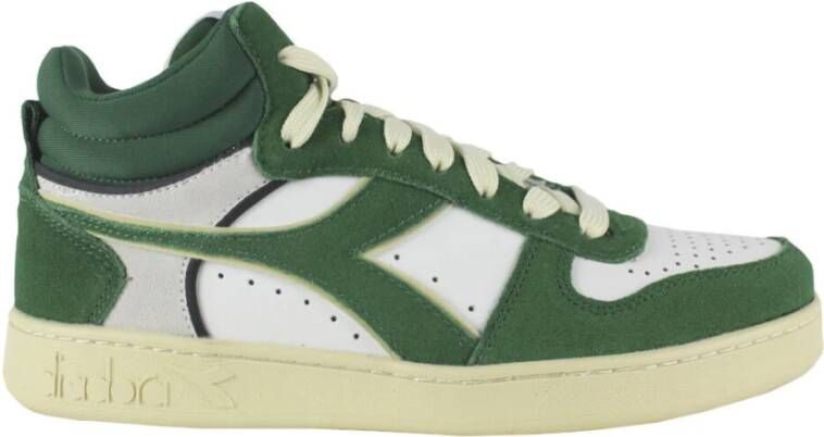 Diadora Magic Basket Demi Cut Hoge sneakers Leren Sneaker Heren Groen - Foto 2