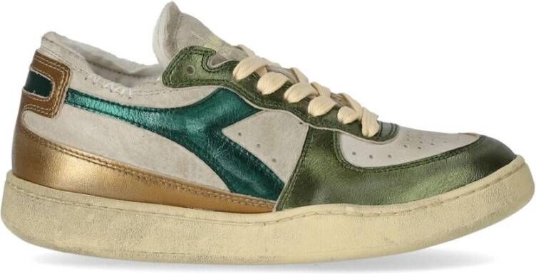 Diadora Metal Pigskin Beige Green Sneaker Beige Dames