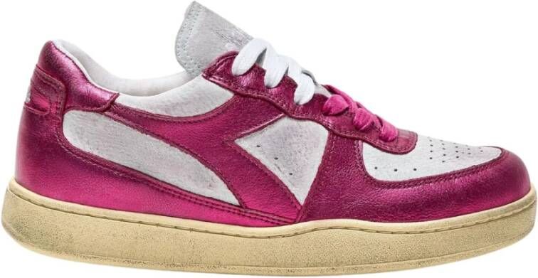 Diadora Mi Basket Low sneaker van leer met metallic finish