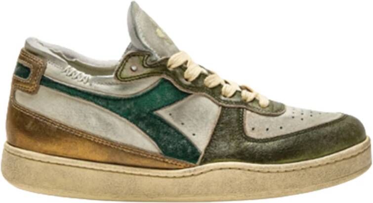 Diadora Metalen Varkenshuid Gebruikte Basketbalschoenen Groen Dames