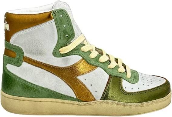 Diadora Metallic Goud Groene Basket Sneaker Multicolor Dames