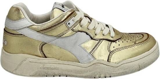 Diadora Metallic Sneaker Gouden Distressed Effect Yellow Unisex
