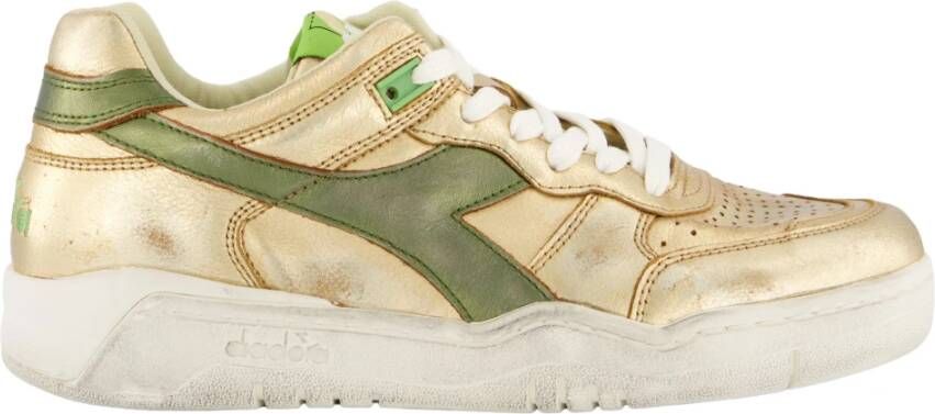 Diadora B560 Used sneaker van leer met metallic finish