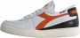 Diadora Leren Sportieve Sneakers Oranje Rubberen Zool Multicolor Heren - Thumbnail 2