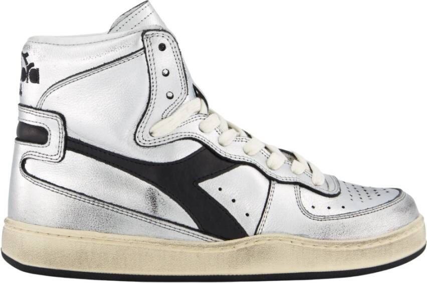 DIADORA Hoge Sneakers Dames Mi Basket Used Z Maat: 36 Materiaal: Leer Kleur: Zilver - Foto 4