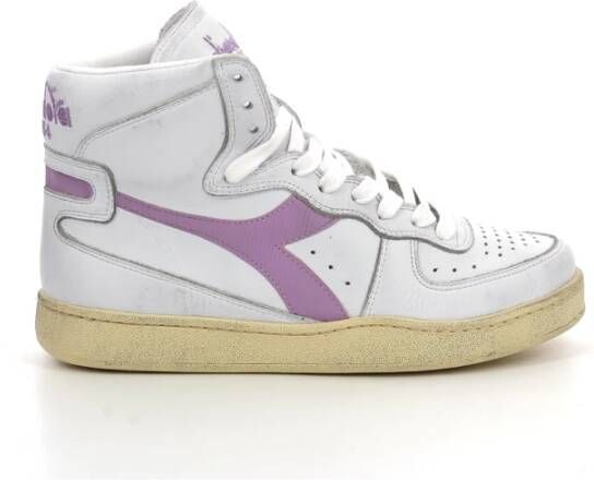 Diadora Witte Leren Hoge Sneakers Retro Design White Heren - Foto 3