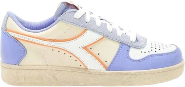 Diadora Paarse Leren Lage Basketball Sneakers
