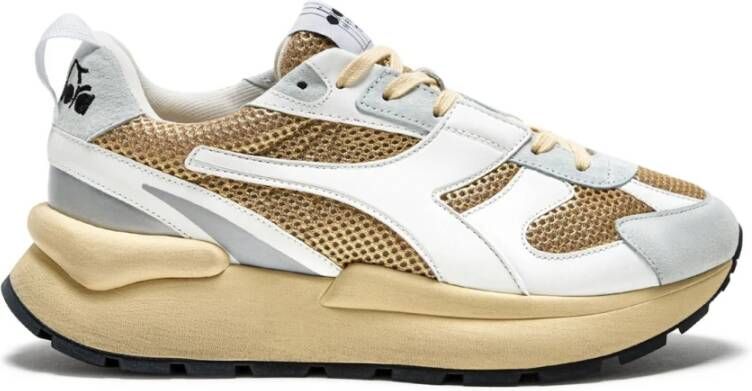 DIADORA Lage Sneakers Dames Mesh Runner Maat: 37 Materiaal: Leer Kleur: Goud