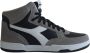 Diadora Raptor High SL Synthetisch Leren Sneakers Zwart - Thumbnail 1