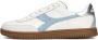 Diadora Retro Met Combi Sneaker Sneakers Leer Dames Blauw wit gestreept - Thumbnail 1