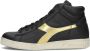 Diadora Game L High Waxed Wn Sneakers Leren Sneaker Dames Zwart - Thumbnail 2