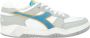 Diadora Retro Leren Sneaker Grijs Blauw Multicolor Heren - Thumbnail 1
