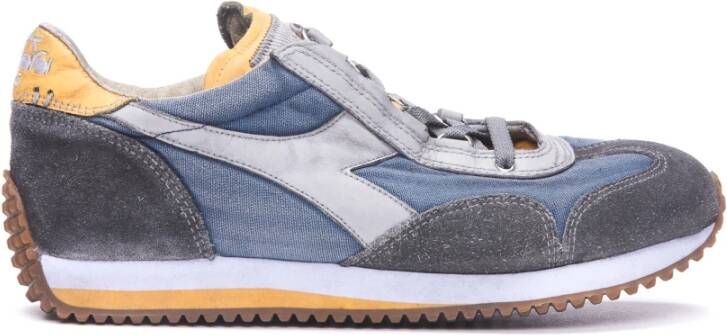 Diadora Premium Unisex Sneakers Equipe H Dirty Stone Wash Evo Blauw Heren