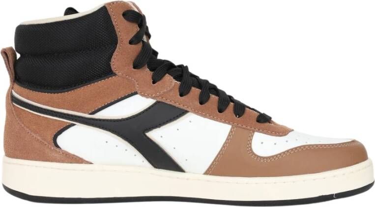 Retro Sneaker bruin Tinten Magic Basket Mid Earth Hoge sneakers Leren Sneaker Bruin - Foto 6