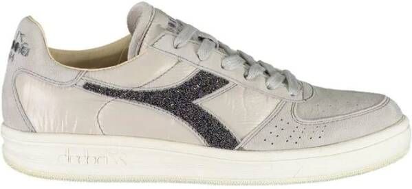 Diadora Grijze Stoffen Sneaker met Swarovski Kristal Inzetstukken Gray Dames