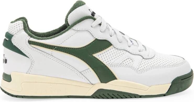 Diadora Witte en Groene Winnaarsschoen Groen