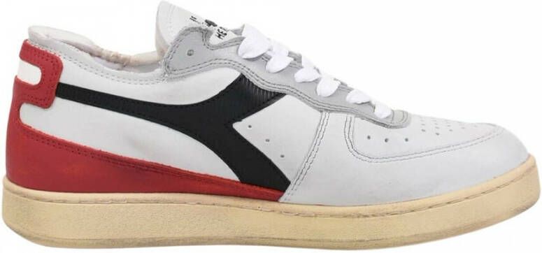 Diadora Heritage Mi Basket Row Cut Used Wit Rood Zwart