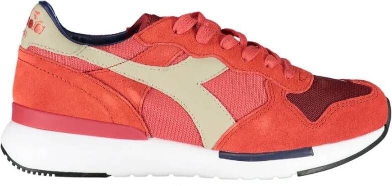 Diadora Rode sportieve vetersneakers met contrastdetails