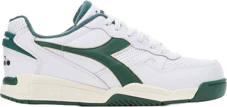 Diadora Witte en Groene Winnaarsschoen Groen Heren