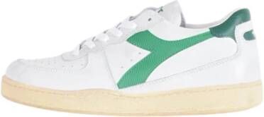 Diadora Sneakers Heren Lage sneakers Herenschoenen Leer Mi bask low used Wit groen