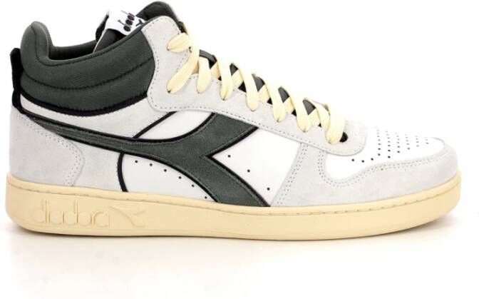 Diadora Stijlvolle Herensneakers met Groene Suède Accenten White - Foto 9