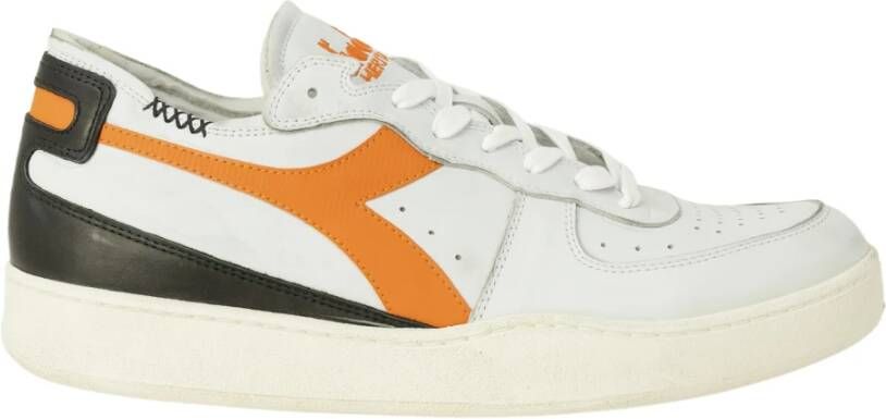 Diadora Leren Sportieve Sneakers Oranje Rubberen Zool Multicolor Heren - Foto 3
