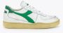 Diadora Sneakers Heren Lage sneakers Herenschoenen Leer Mi bask low used Wit groen - Thumbnail 1