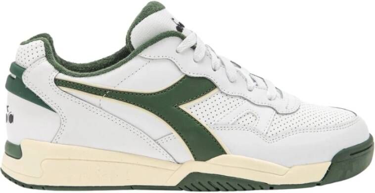 Diadora Witte en Groene Winnaarsschoen Groen