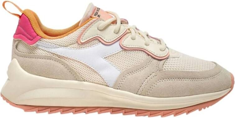 Diadora Sportieve Suede Mesh Sneaker in Roze