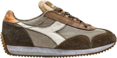 Diadora Heritage Unisex Canvas Schoen met Stone Wash Behandeling Brown Dames