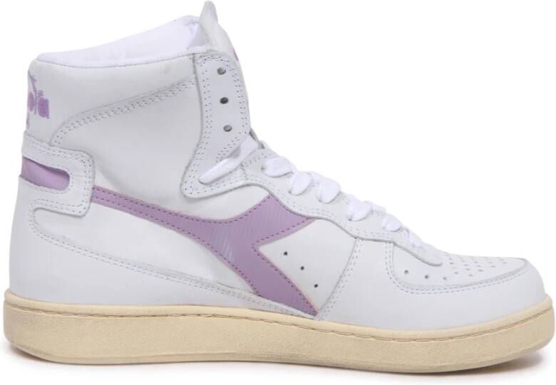 Diadora Witte Leren Hoge Sneakers Retro Design White Heren - Foto 2
