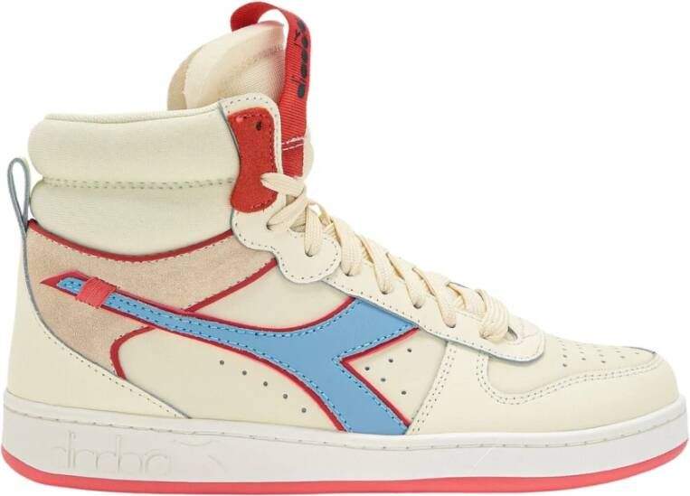 Diadora Magic Basket Mid Label Woman Hoge sneakers Leren Sneaker Dames Wit