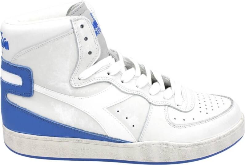 Diadora Vintage Basketbalsneakers Wit Blauw