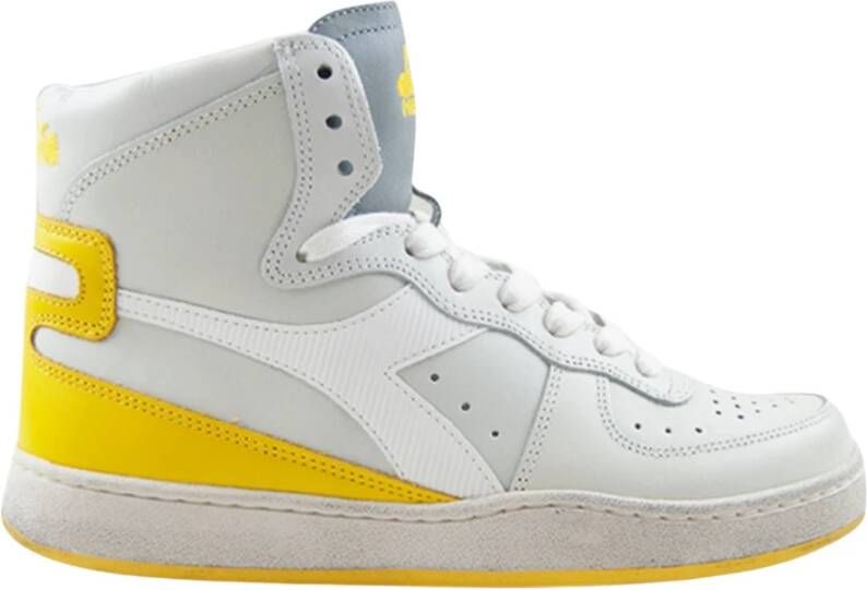 Diadora Vintage Basketbalsneakers Wit Geel