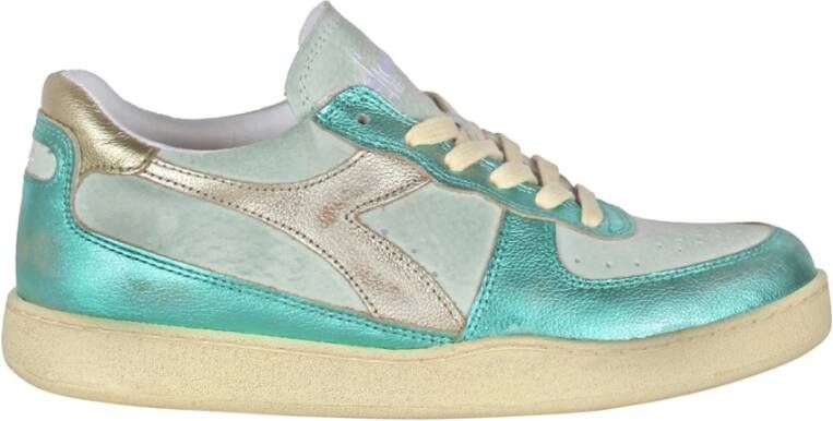 Diadora Sneakers Dames Lage sneakers Damesschoenen Leer MI bask L metal Turquoise - Foto 8