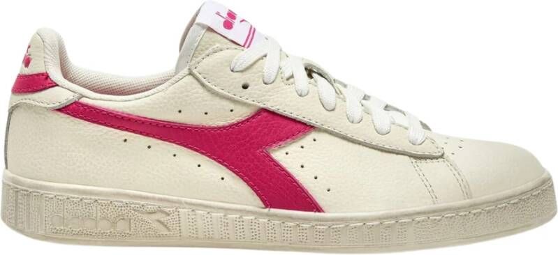 Diadora Vintage Leren Sneakers Wit Roze