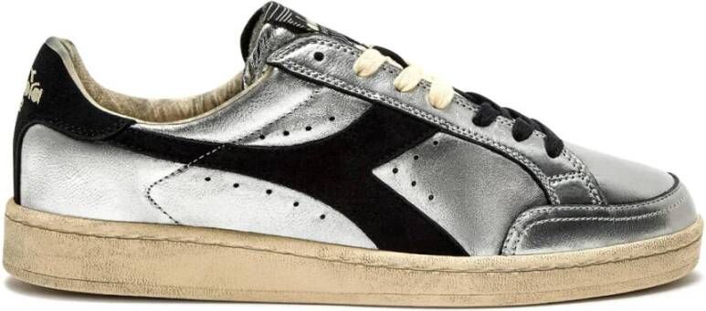 Diadora Vintage Zilveren Leren Sneakers