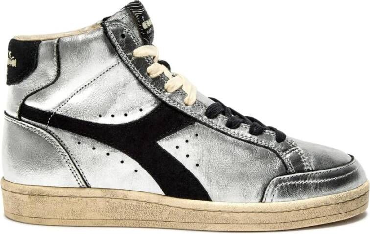 Diadora Vintage Zilveren Leren Sneakers
