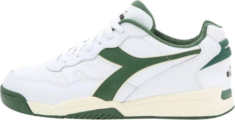 Diadora Witte en Groene Winnaarsschoen Groen