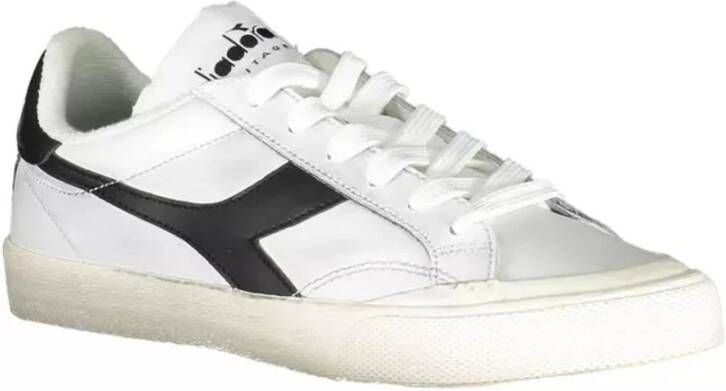 Diadora Stijlvolle Vetersneakers met Contrasterende Accenten White Dames
